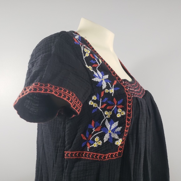 Old Navy embroidered elastic bust dress black soft comfy - Picture 5 of 8